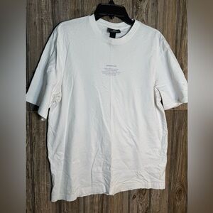 H&M White Short Sleeve Tee Classic Cotton Crew Neck